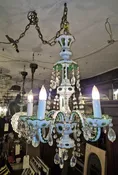 Cameo Glass and Crystal Chandelier.