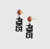 Pokes drop earrings