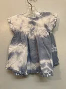 1 + In The Family Size 3M Blue & White Tie Dyed Cotton Infant Girls Dress Casual