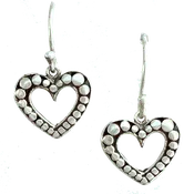 Beaded Open Heart Earrings