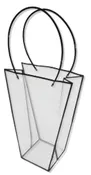 BB4310 -Small 16″ Bouquet Bag – Clear w/Black Trim (Pack of 12)