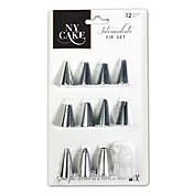 12 Piece Stainless Steel Piping Tip Set with Reusable Coupler | NY Cake