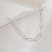 Adorn 512 Silver Plate Paperclip Chain Bracelet