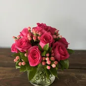 A Dozen Hot Pink Roses