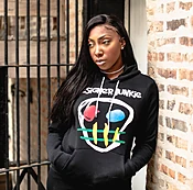 Black Designer Junkie Apparel Big Face Pullover