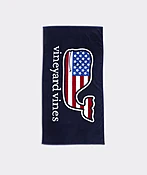 American Flag Whale Beach Towel