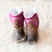 Anderson Bean Baby Bean Boot – Pink Glove Top with Bone Antique Goat Vamp