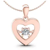 0.10 CT Round Cut Natural Diamonds - Heart Pendants