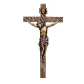Antique Gold Wall Crucifix 13.25"H