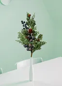 14" Artificial Blueberry Cypress Spray with Pinecones, Set of 4