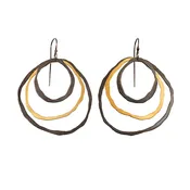 3 layer round rough cut earrings