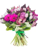 Pink Rose, Gerbera &amp;amp; Alstroemeria Bouquet