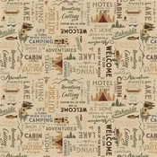 Clothworks Living the Dream Flannel – Y4536-64 Light Caramel Words