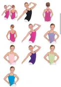 4464c - Eurotard Girls Microfiber Adjustable Strap Princess Seam Camisole Leotard