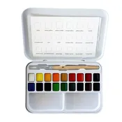 18-Color Watercolor Paint and Brush Set