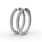 1.35ct Diamond Hoop Earrings