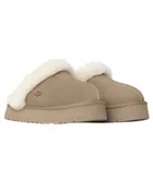 1122550 Sand Disquette Slippers with Fur Trim