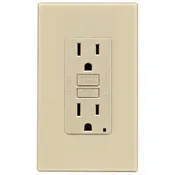 15A Self-Test GFCI Outlet with Wall Plate Ivory