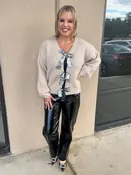 Aria Sequin Bow Cardigan