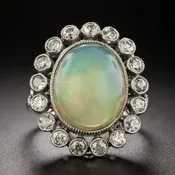Vintage-Style Opal and Diamond Cluster Ring