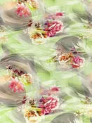 Medium Spring Bud/Cardinal/Charm Pink/Multi 100% Rayon Abstract Floral Print Challis 57W