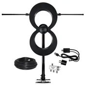 ClearStream MAX-XR COMPLETE UHF VHF Indoor Outdoor HD TV Antenna with Jolt Switch Amplifier, 20-inch Mast, 30-foot Coaxial Cable, and Splitter