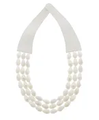 3 Row Faceted T-Drop Bead Necklace