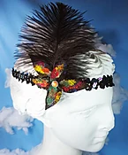 Black Flapper, Peacock Sequin, Women's Headband, Hand Painted with Black Ostrich feather — OMEFOREVER women’s fashion accessories