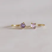 Amethyst Huggie Earring