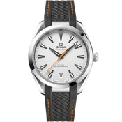 41 mm, steel on rubber strap