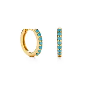 13mm Turquoise Huggie Hoops