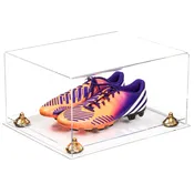 Large Display Case for Small Basketball High Top Shoes, Sneaker(s), Lacrosse, Soccer, &amp; Football Cleats with Clear Case