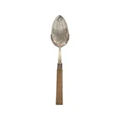 French Silver Flat Jam Spoon and Jam Spreader with Bone Handle