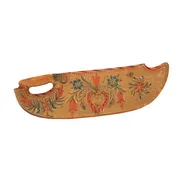 19th Century Norwegian Painted Pine Scutching Knife