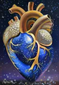 Blue Universal Heart, oil painting