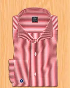 Bengal stripe dress shirt with cutaway collar luxury 100% Giza cotton