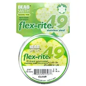 Beading wire Flex-Rite, 49 strand, 0.014 -inch diameter, 30 ft, Clear