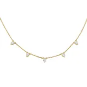 1.27ct Pear Shape Diamond Bezel Station Necklace