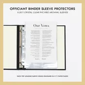 8.5x11 Officiant Binder Sheet Protectors (for 8.5 x 11 Documents) Set Of 10