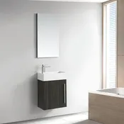 18" V9001 Libra Wall Hung Vanity with Ceramic Sink (Charcoal Grey)