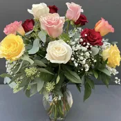 Dozen Mixed Colored Roses