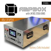 48V AmpBox DIY Lifepo4 Battery BOX With JK16S BMS with LCD Screen