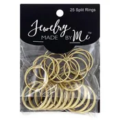Jewelry Made by Me - Assorted Sizes Gold Split Rings, Gold 25pc