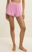 Amour Pointelle Lace Trim Shorts