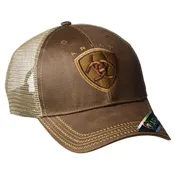 Ariat Men's Oil Skin Mesh Snapback Hat - Brown