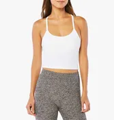 Spacedye Racerback Cropped Tank Cloud White