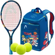 Head Paw Patrol Junior Tennis Bundle (Blue) - 1 Racquet, 1 Backpack & 3 Balls
