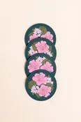 4 Pack Coasters - Evergreen Retro Bloom