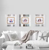 Beach House Inspired White & Turquoise Rustic Wood Collage Wall Picture Frame