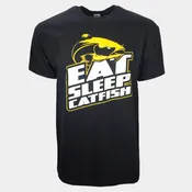 Black Eat Sleep Catfish T-Shirt